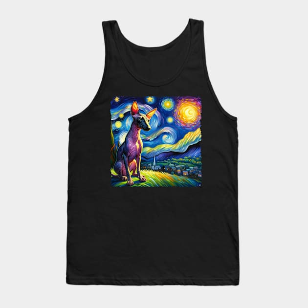 Starry xoloitzcuintli Dog Portrait - Pet Portrait Tank Top by starry_night